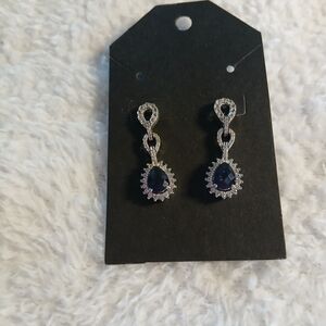 Sophisticated Silver and Blue Drop Earrings